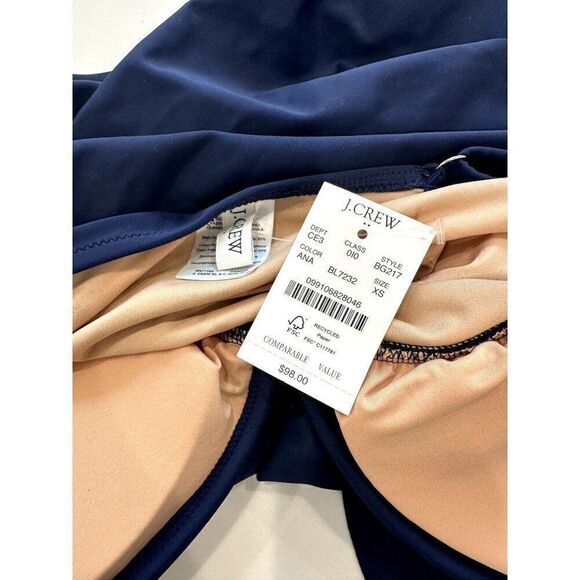 J. Crew NWT Ruffle Strap One-Piece Swimsuit in Navy Size XS - Picture 4 of 4